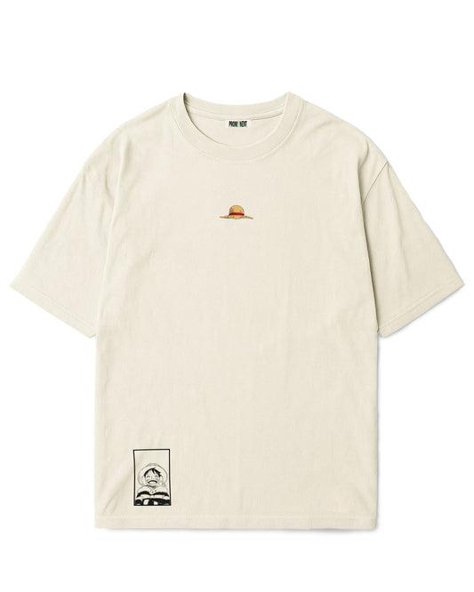 Camiseta Oversized Crema Luffy
