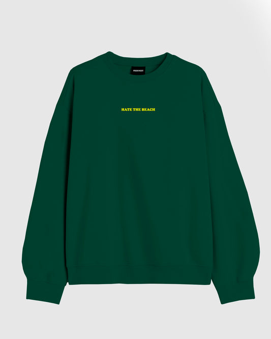 Baggy Sweater Verde Con Frase