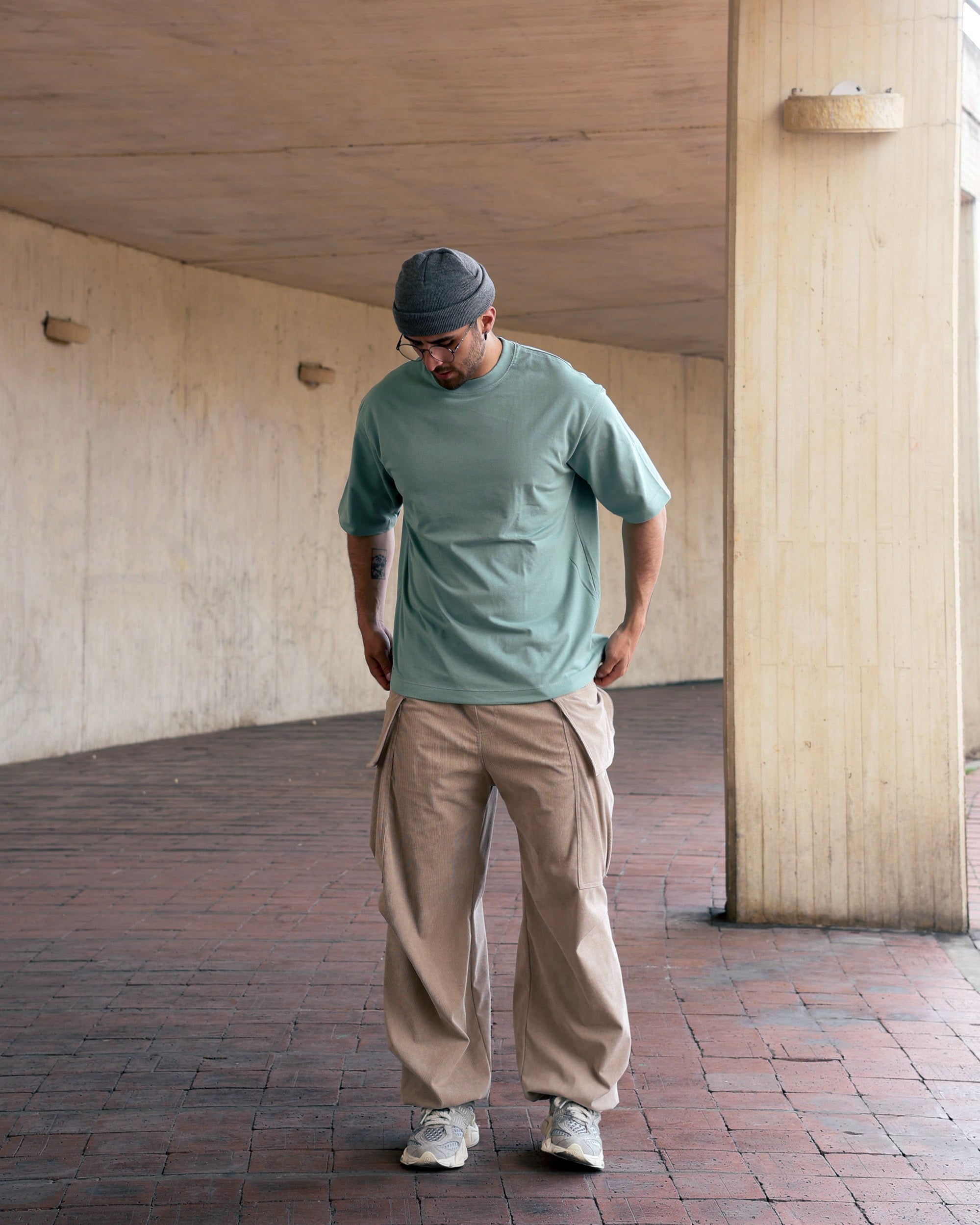 Camiseta Oversized Verde Frase