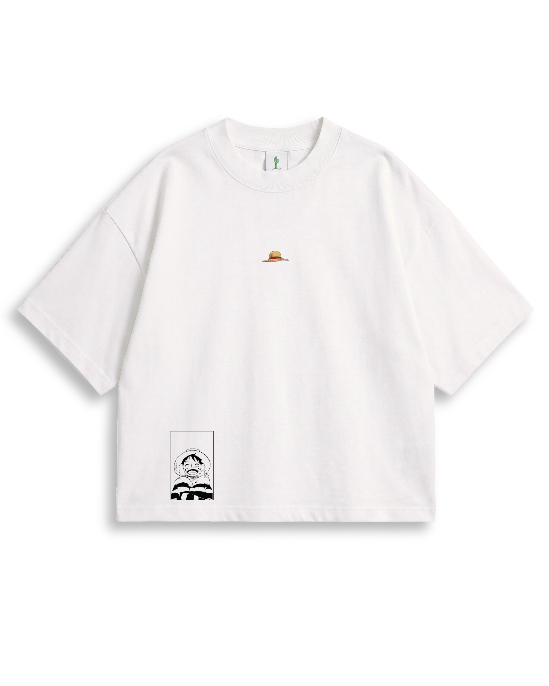 Camiseta Oversized One Piece Luffy Marfil/Nude