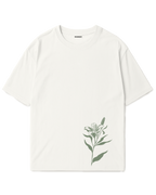 Camiseta Oversized Blanca/marfil Green Flower