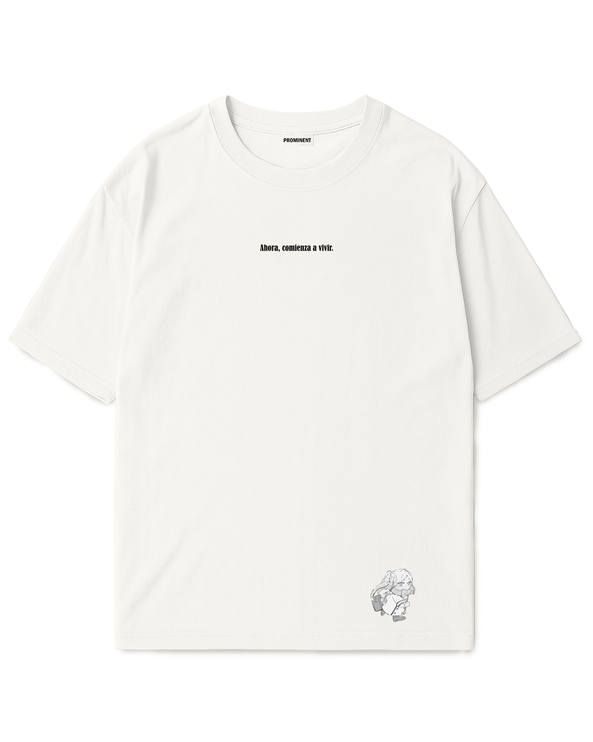 Camiseta Oversized Blanca/marfil Frieren