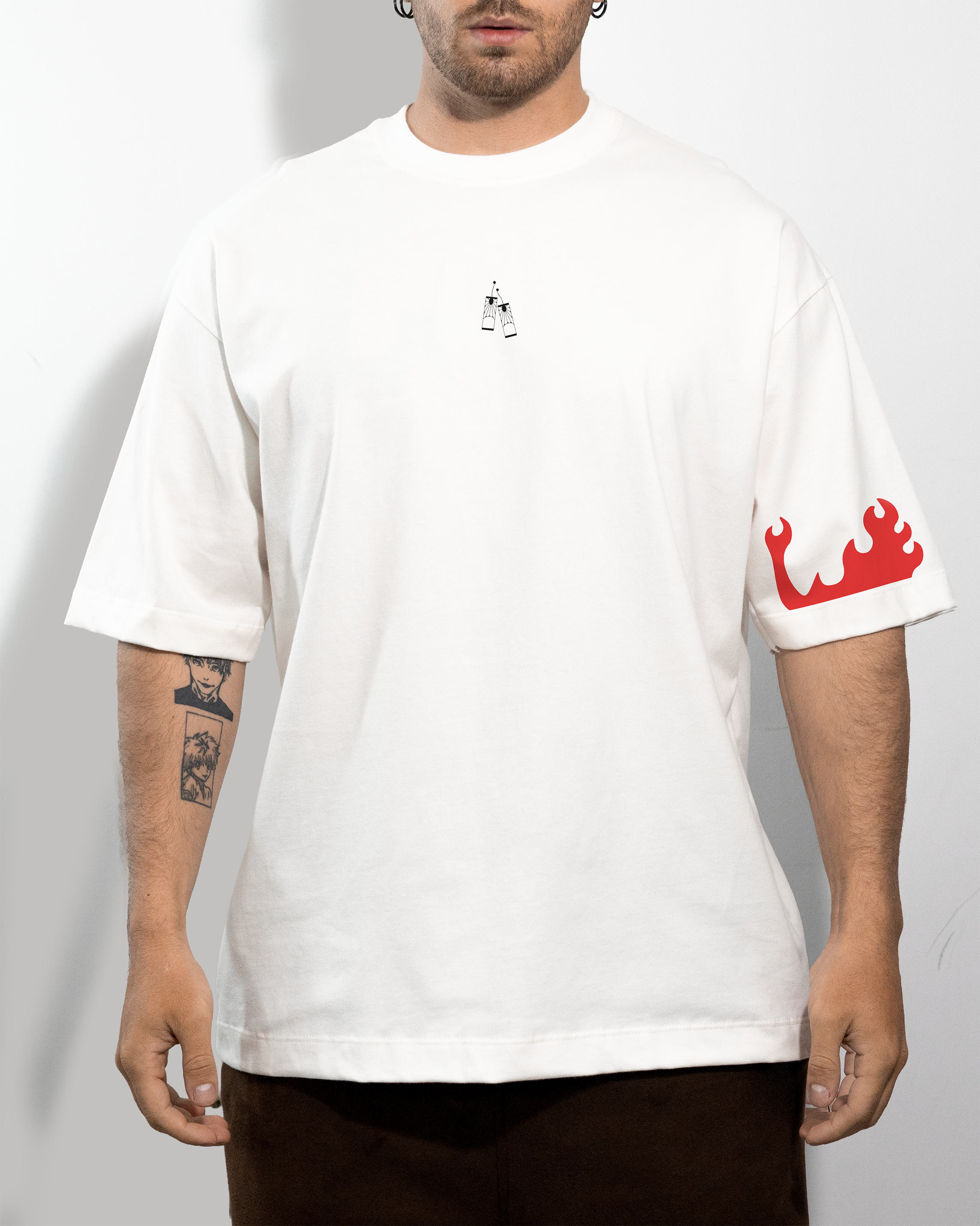 Camiseta Oversized Blanca/marfil Kimetsu No Yaiba Tanjiro