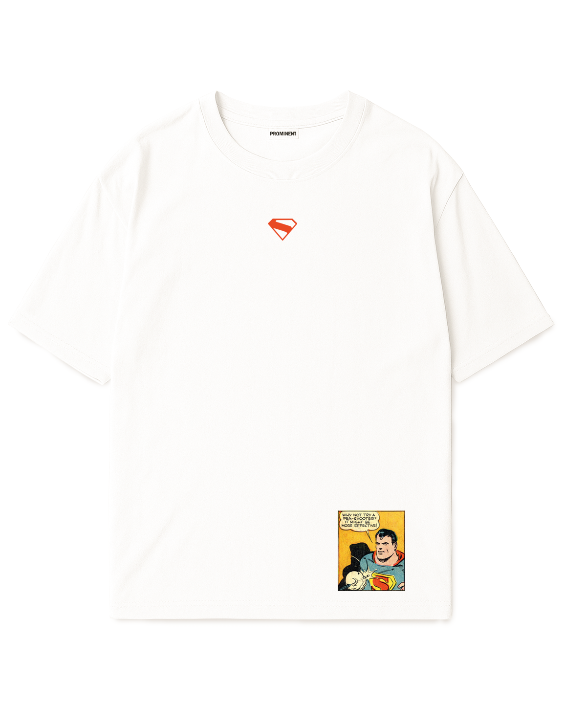 Camiseta Oversized Blanca/marfil Superman