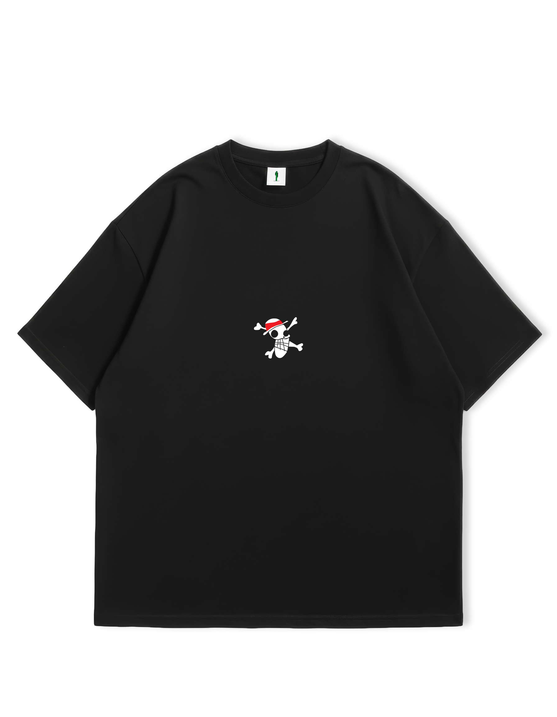 Camiseta Oversized Negra One Piece Mugiwara Jolly Roger