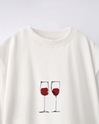 Camiseta Oversized Blanca/marfil Wine