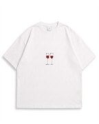Camiseta Oversized Blanca/marfil Wine