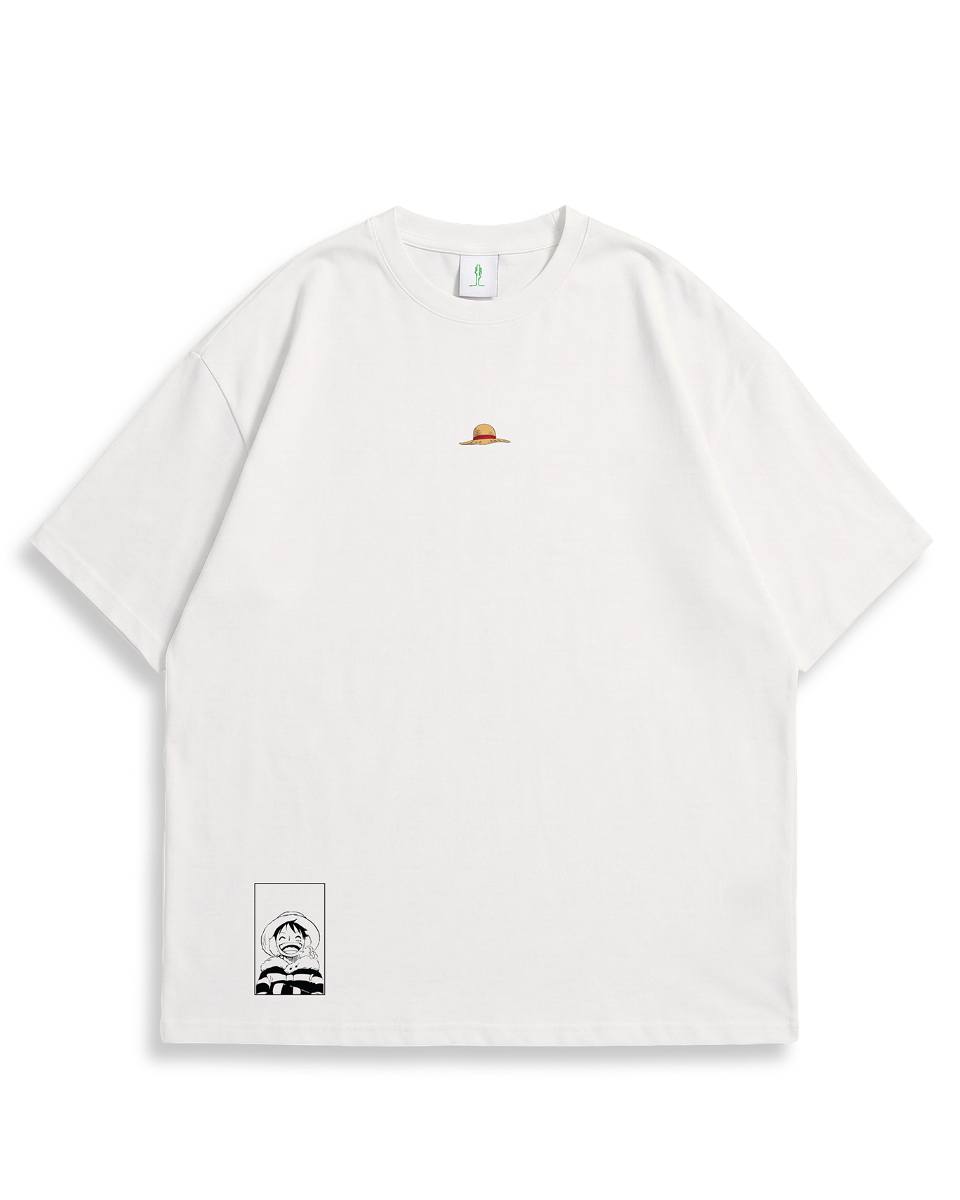 Camiseta Oversized One Piece Luffy Marfil/Nude