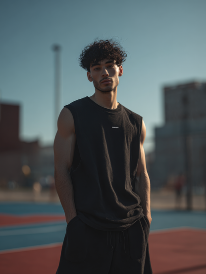 Camiseta Basica Oversized Sleeveless Negra