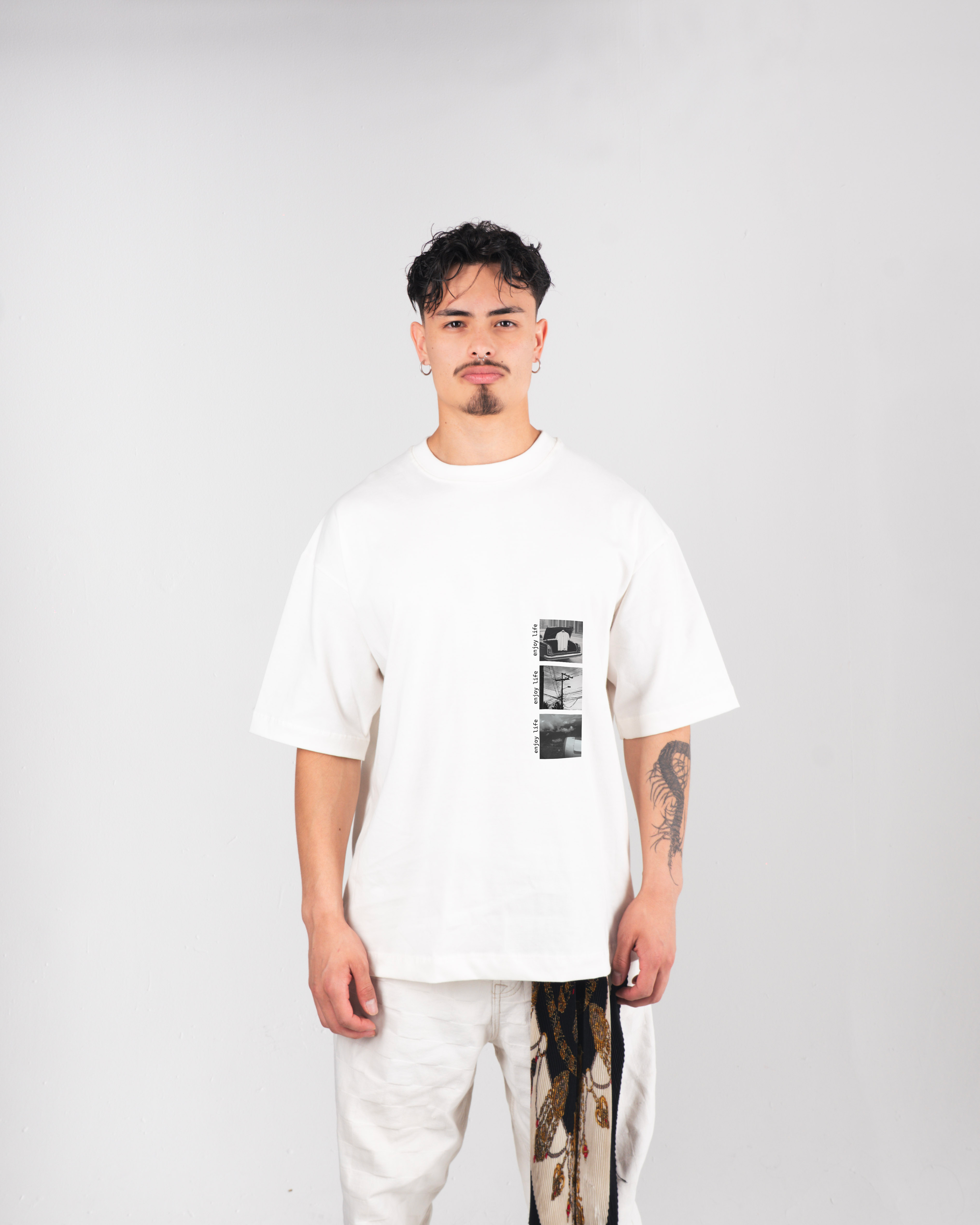 Camiseta Oversized Blanca/marfil Enjoy Life