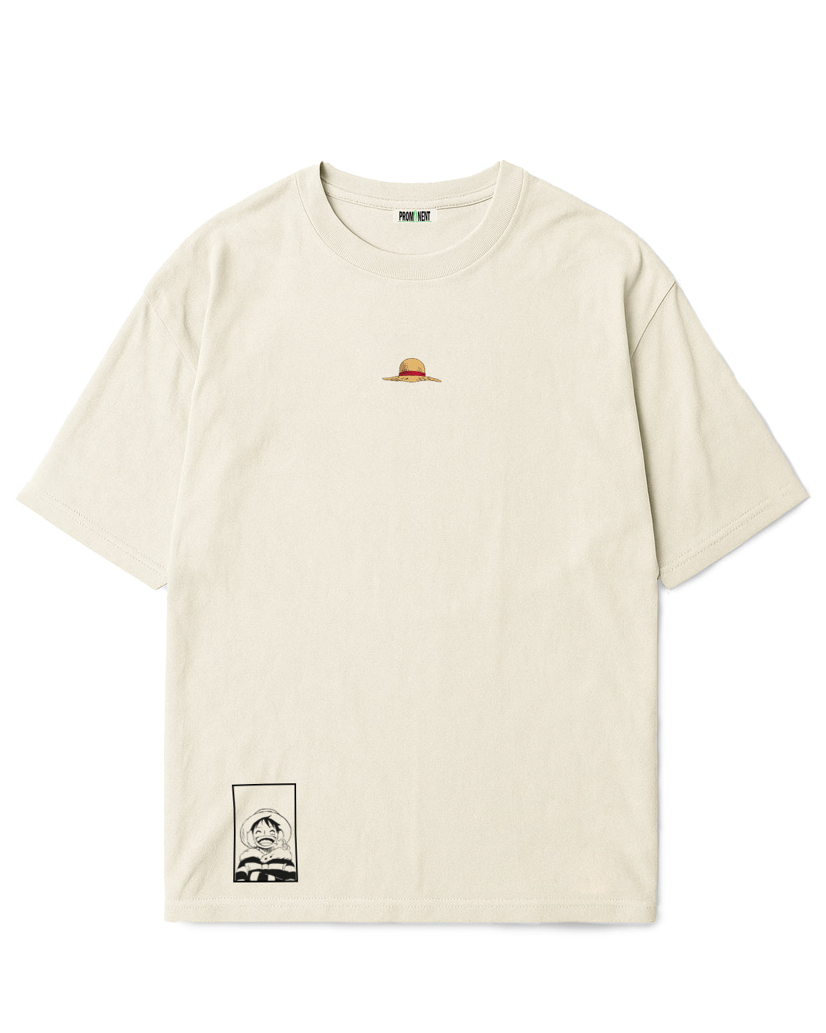 Camiseta Oversized Crema Luffy
