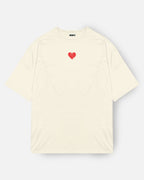 Camiseta Oversized Crema Corazon