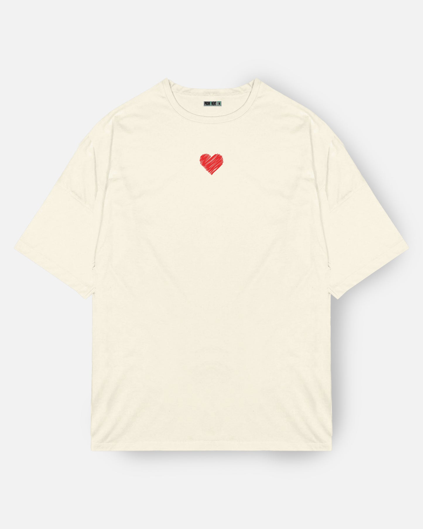 Camiseta oversized Crema Corazon