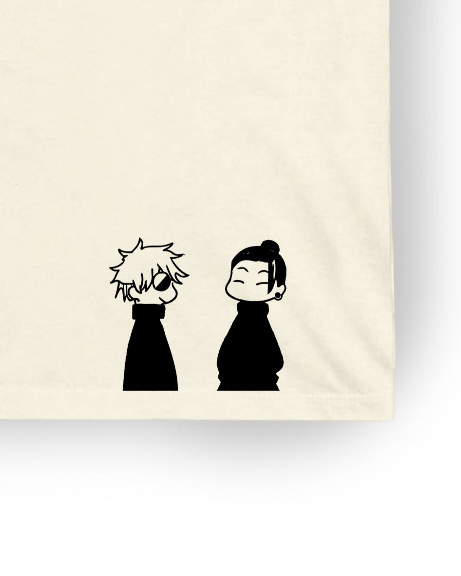 Camiseta Oversized Crema Jujutsu Kaisen