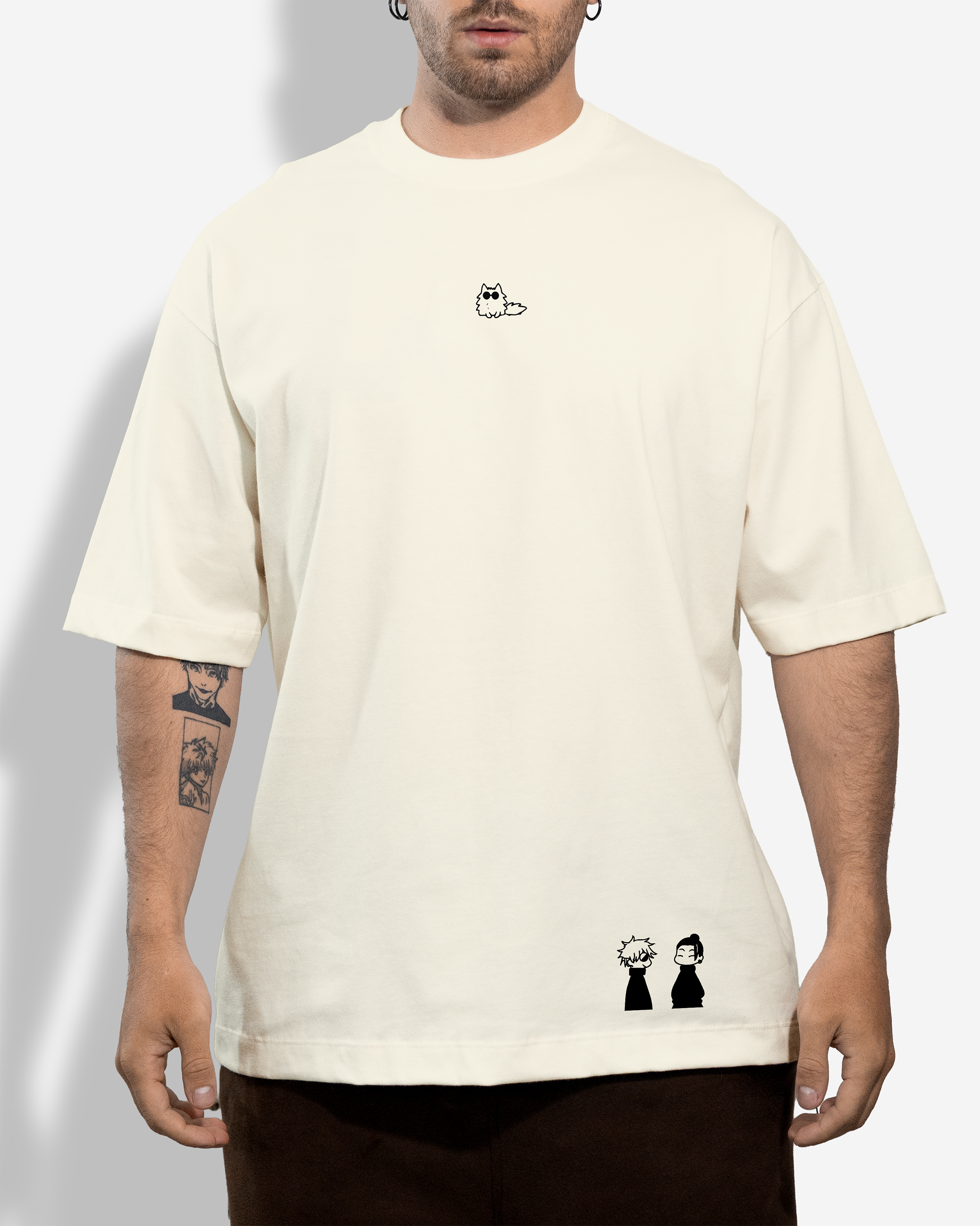 Camiseta Oversized Crema Jujutsu Kaisen