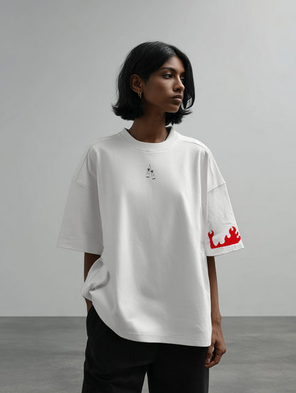 Camiseta Oversized Blanca Kimetsu No Yaiba Tanjiro