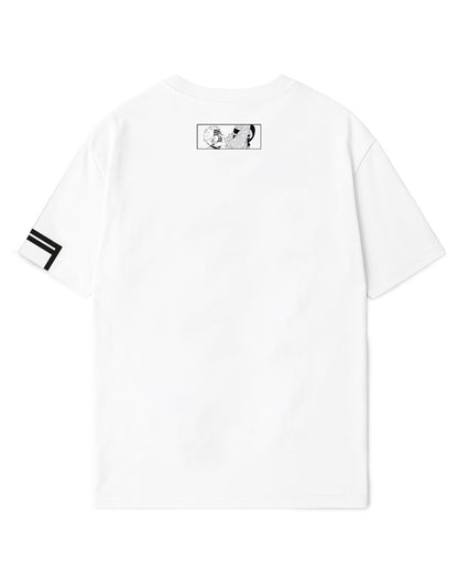 Camiseta Oversized Blanca Kimetsu No Yaiba Akaza