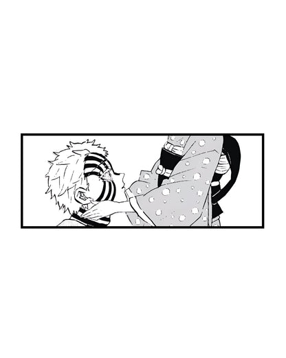 Camiseta Oversized Blanca Kimetsu No Yaiba Akaza