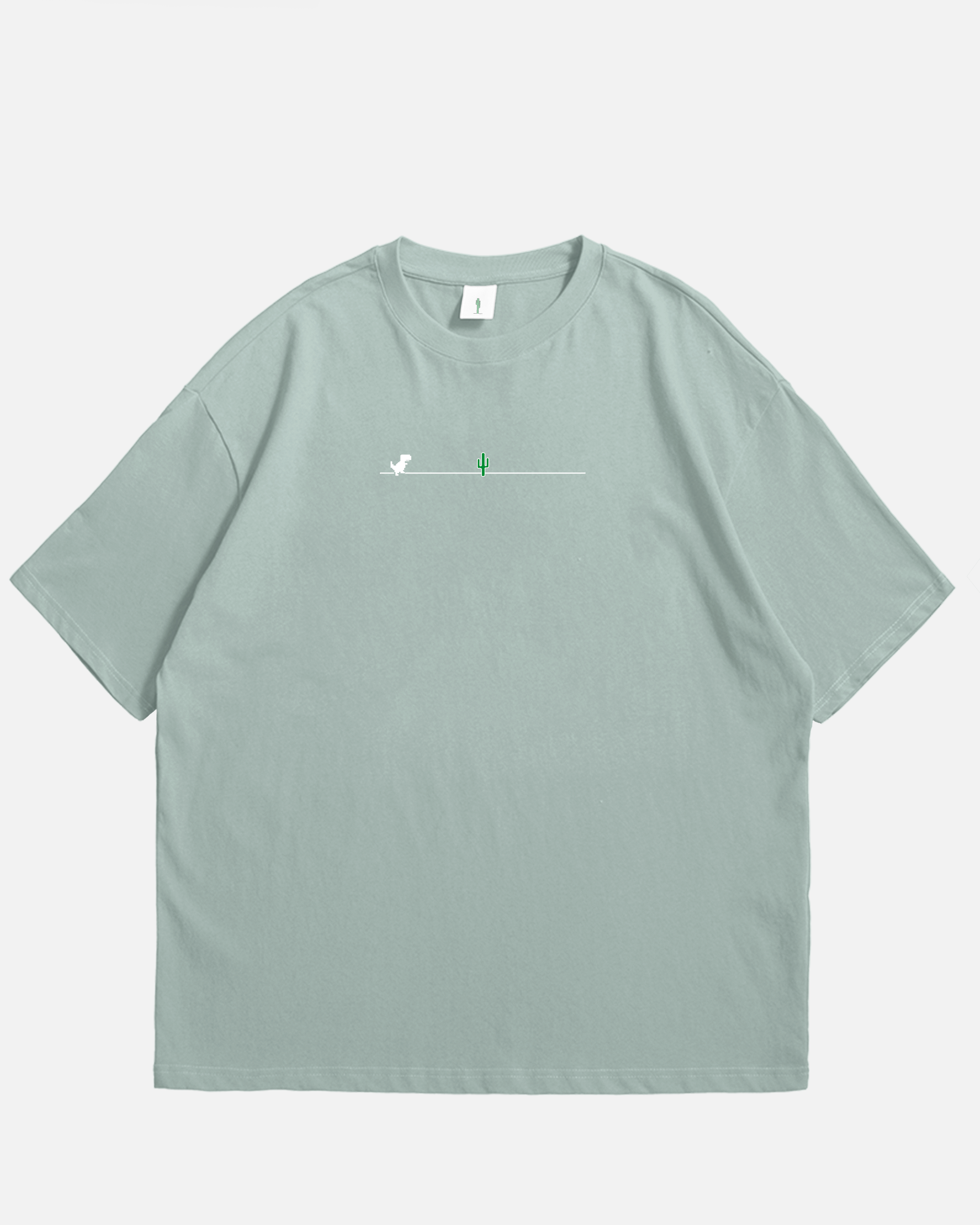 Camiseta Oversized Verde Dinosaurio