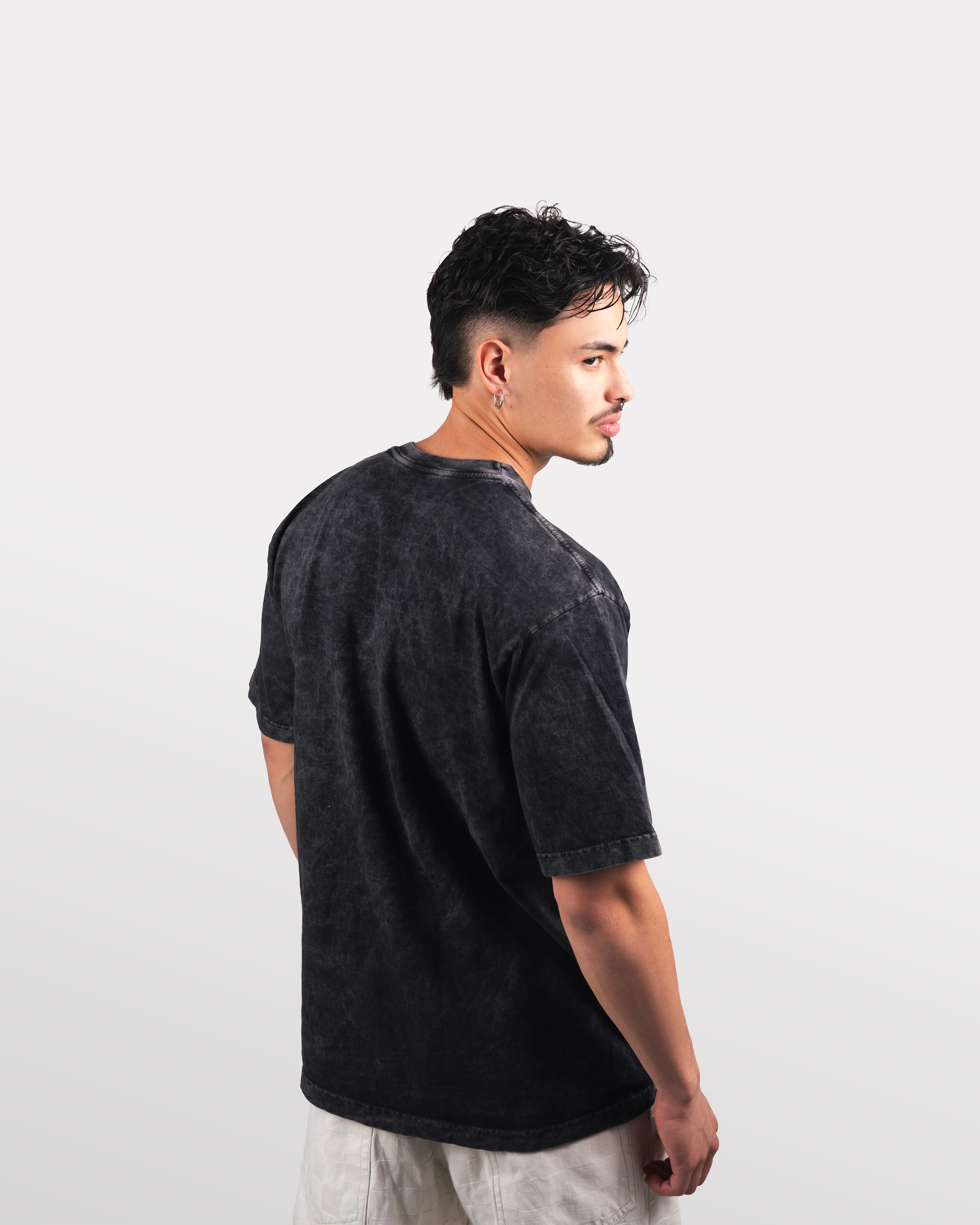 Camiseta Oversized Black Acid Washed